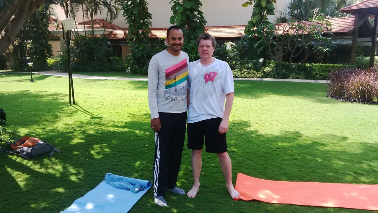 Partner yoga and connection