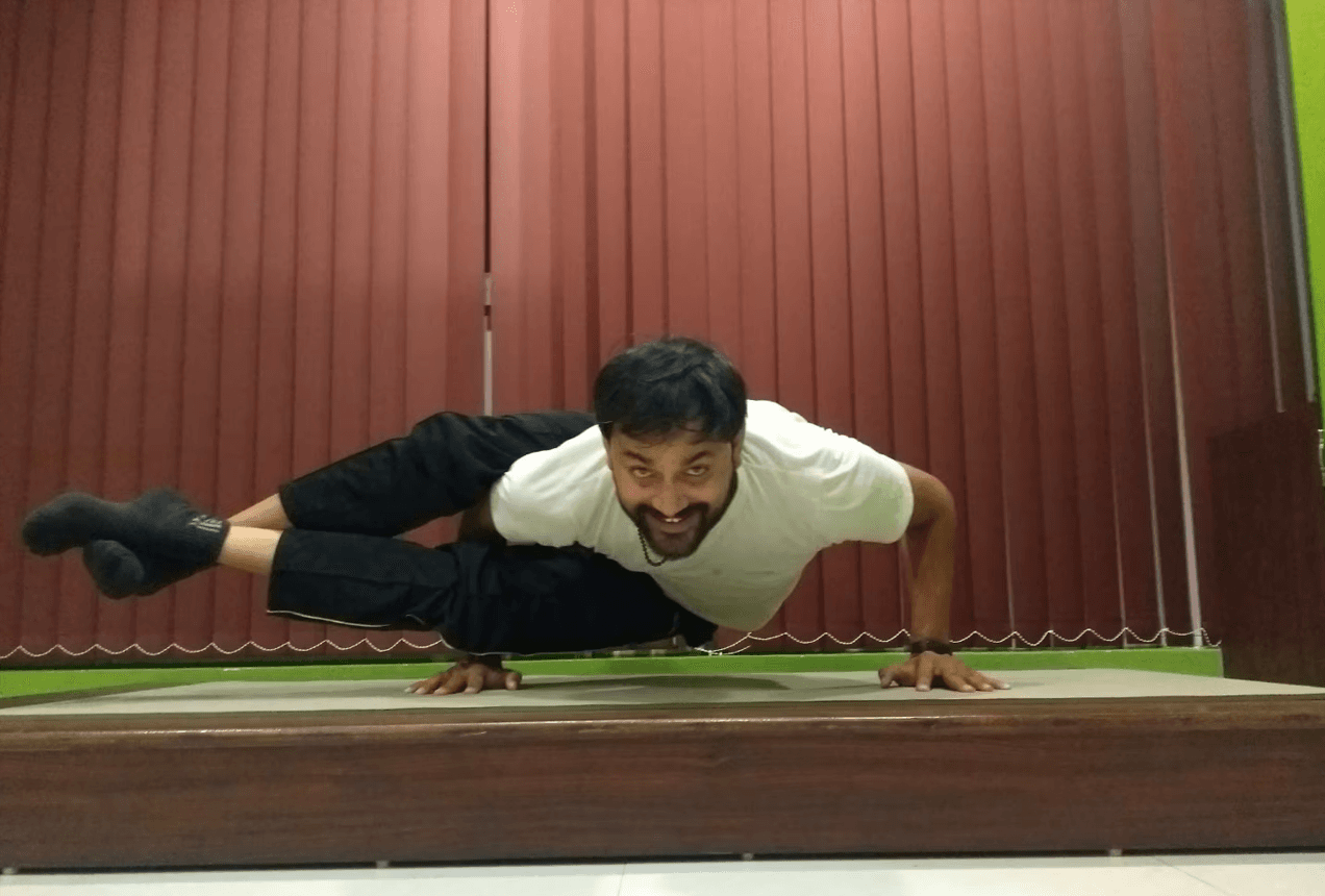 Kids yoga class in progress